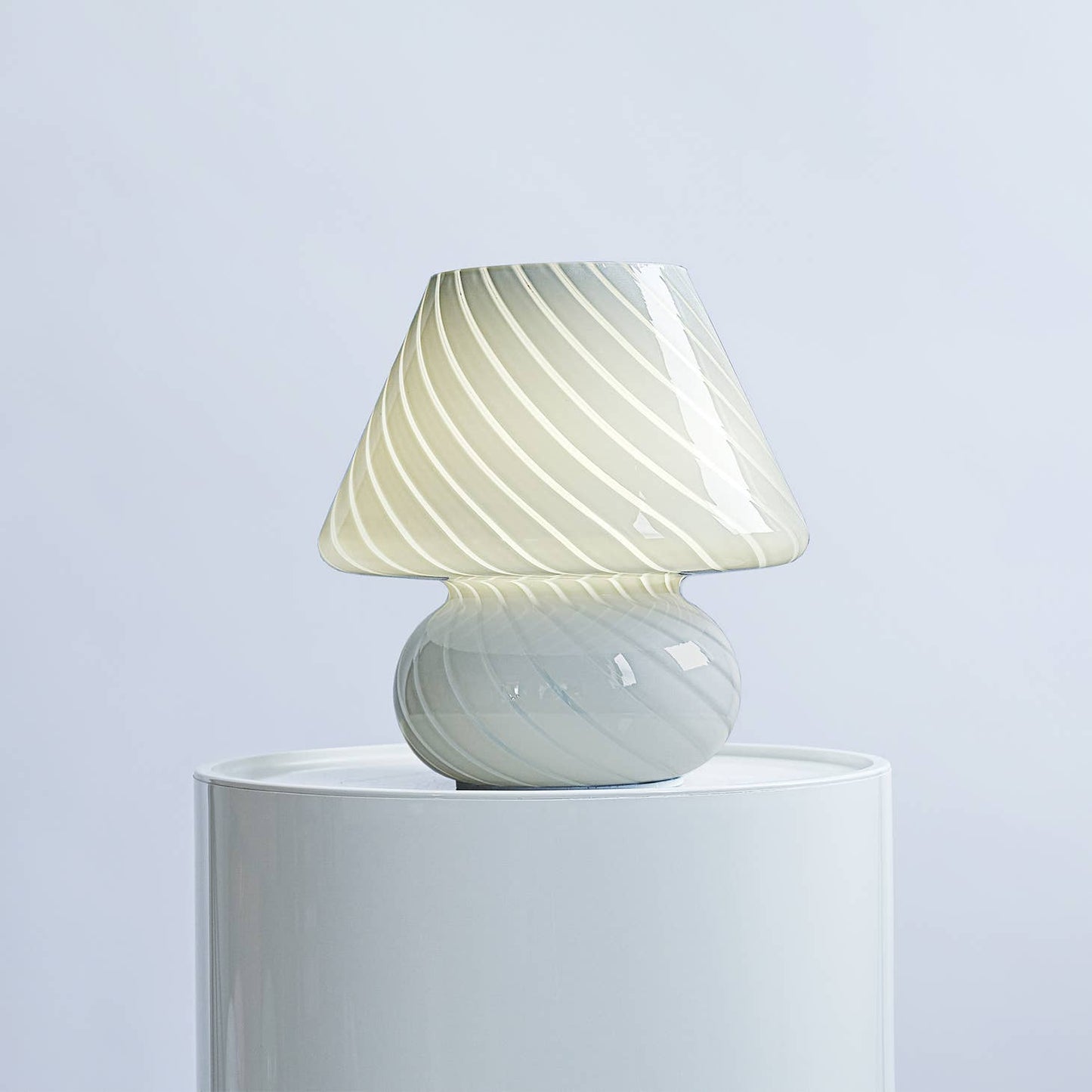 10" Glass Mushroom Table Lamp, Wide, Swivel Pattern (EU or US) / Set of 2