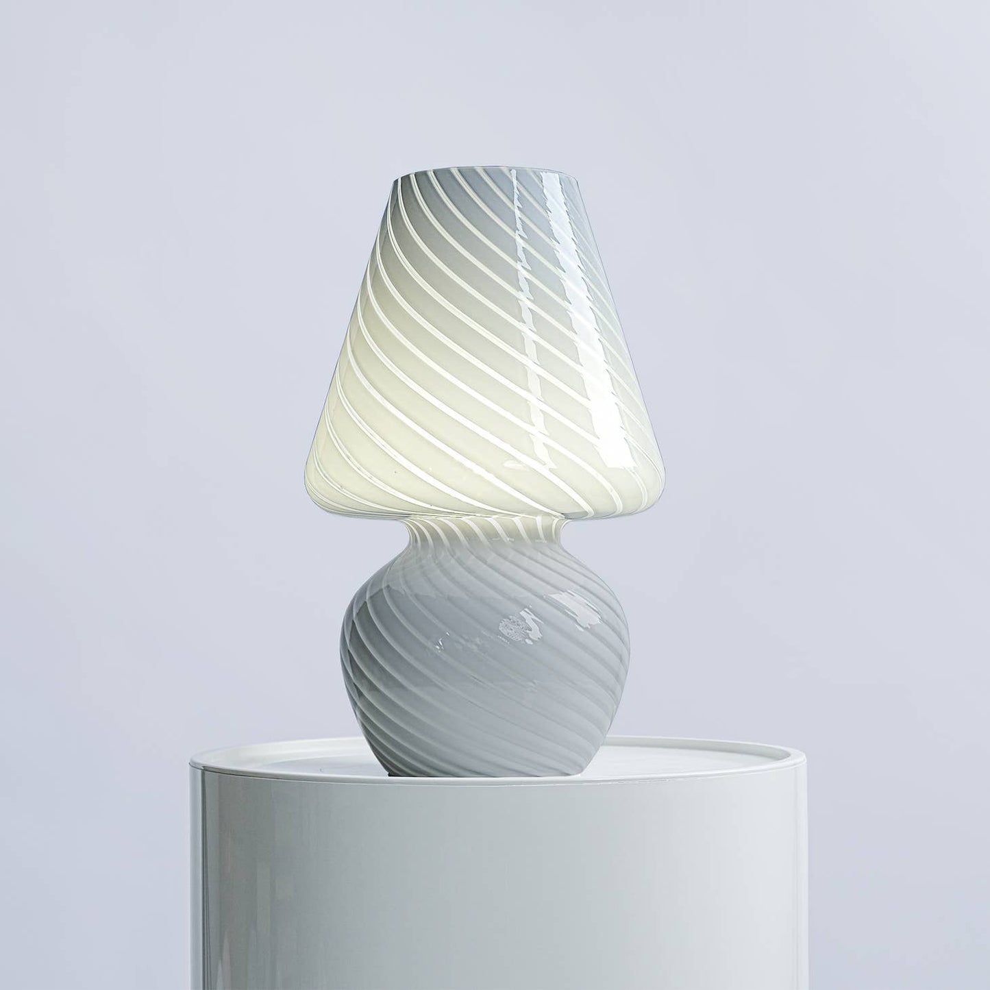 10" Glass Mushroom Table Lamp, Wide, Swivel Pattern (EU or US) / Set of 2