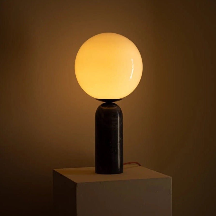 24" Globe Table Lamp, Black Marble Base (EU or US) Luxury Designer Luxurious Elegant