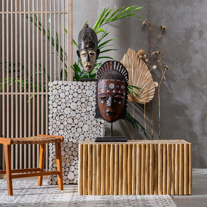 Natural Suar Wood Rectangle Coffee Table live edge designer luxury teak jungle chic elegant modern contemporary