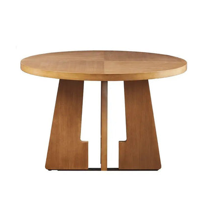 high-end Pecan Wood Modern Round 4-Person Dining Table 