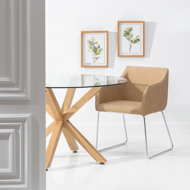 Elegant design 47" Round Glass Dining Table