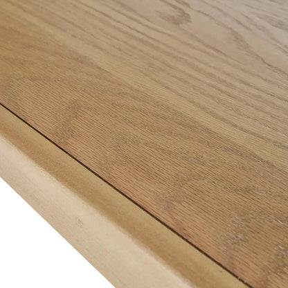 48" Midcentury Natural Wood Coffee Table with Bottom Shelf - Oak Finish, Cream - Double Designer