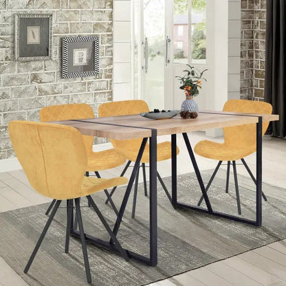 boho 55" industrial dining table, seats 6, oak/brown