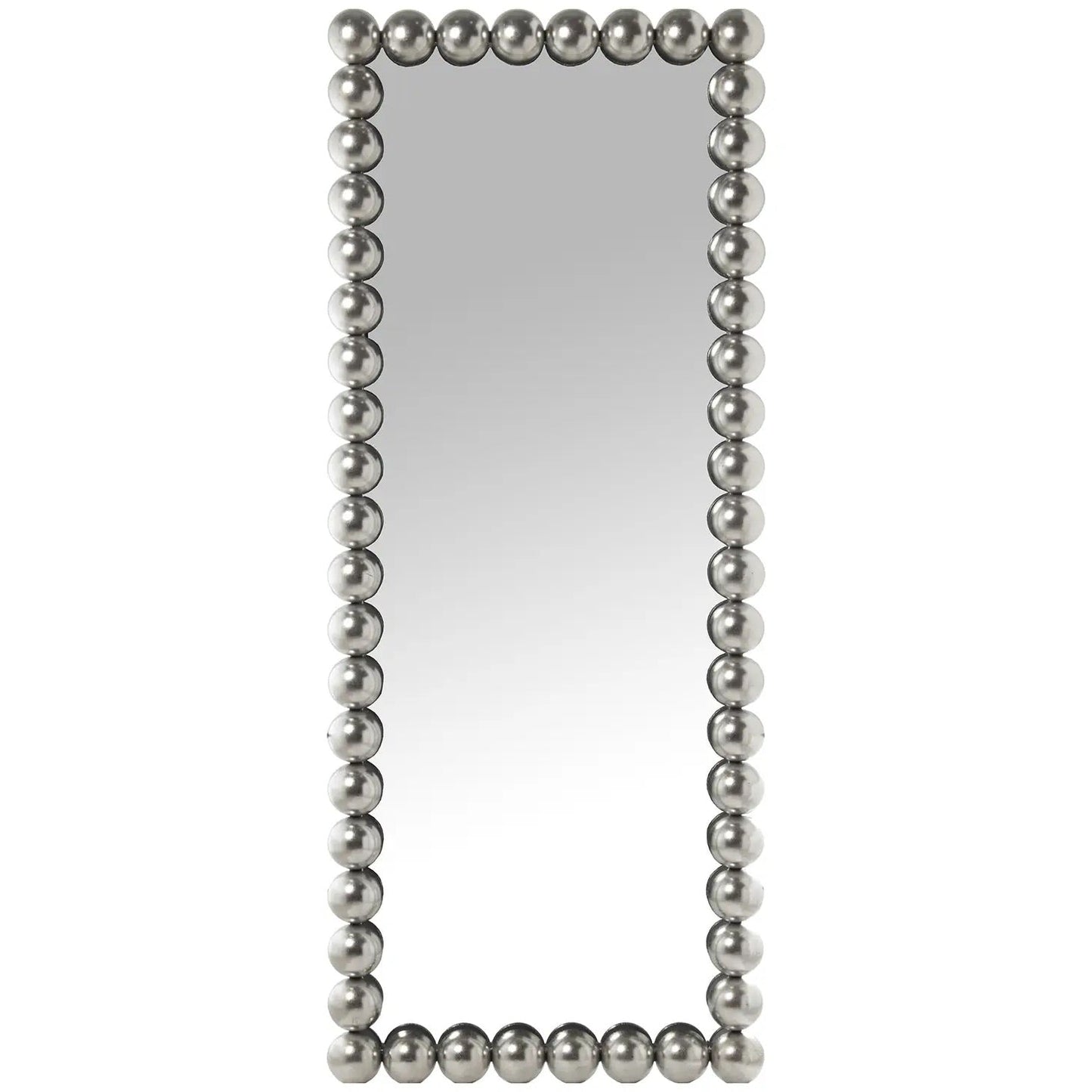 59" Silver Studded Bullet Floor Mirror
