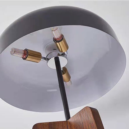 61" Danish Style Floor Lamp, Black Mushroom Shade