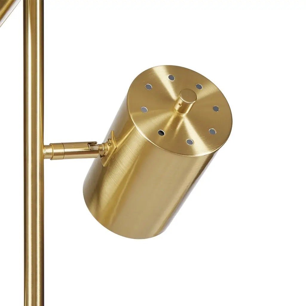 3-Way adjustable gold metal stand floor lamp