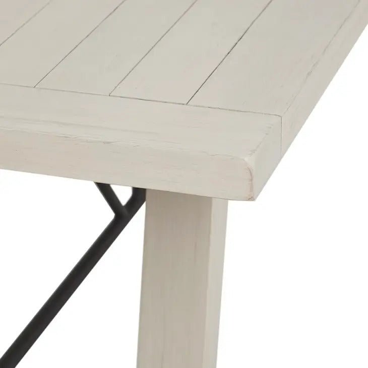boho white wood modern farmhouse dining table