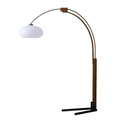 85" Morelli Arc Floor Lamp Nickel/Brass/Black, Smart Voice Lamp, Dimmable