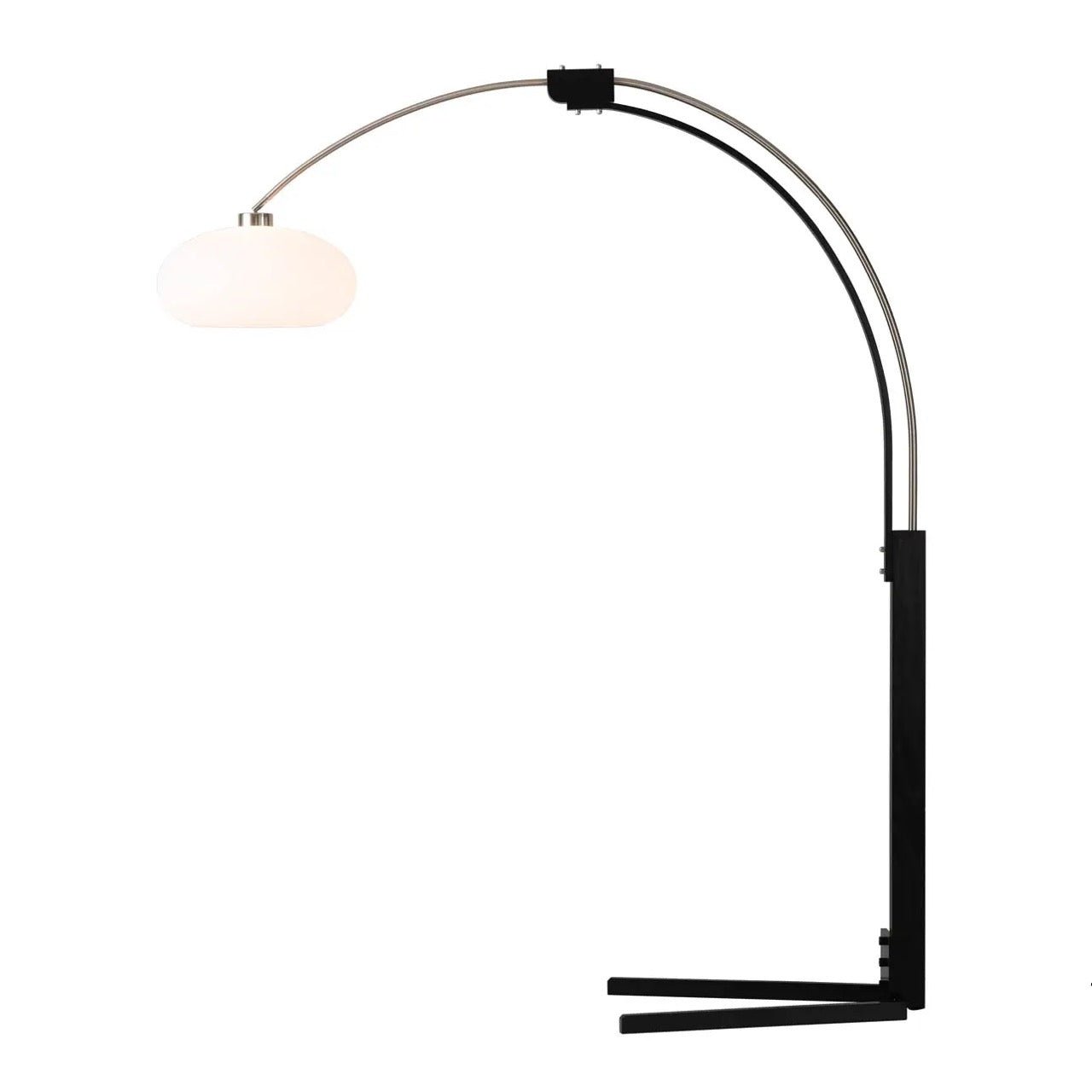 85" Morelli Arc Floor Lamp Nickel/Brass/Black, Smart Voice Lamp, Dimmable