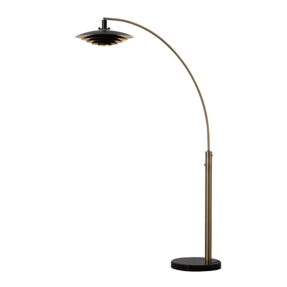 87" Rancho Mirage Arc Floor Lamp, 1-Light, Dimmable, Smart Lamp Black/Bronze/Marble/Gold mid century nova of california