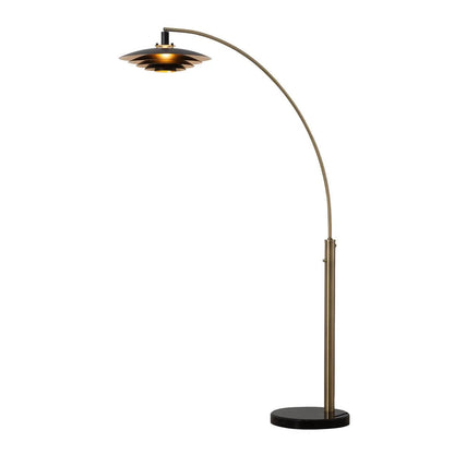 87" Rancho Mirage Arc Floor Lamp, 1-Light, Dimmable, Smart Lamp Black/Bronze/Marble/Gold mid century nova of california