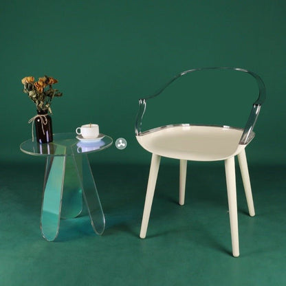 Bold Vintage Style Two-Tone Acrylic Dining Chairs / Nordic Scandinavian Style