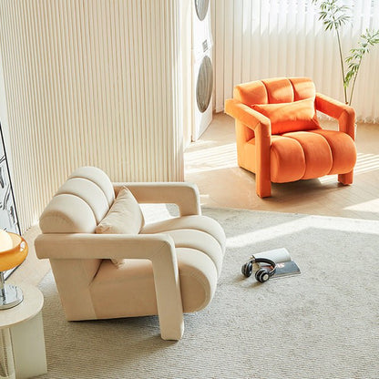 Arden Ultra-Comfort Velvet Lounge Chair accent leisure armchair green orange cream luxury high end designer modern