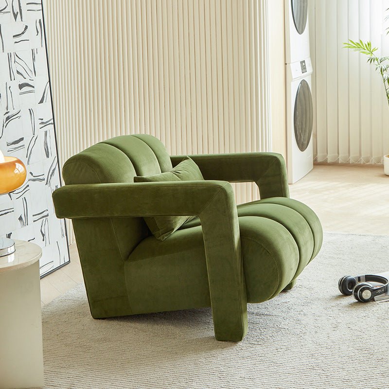 Arden Ultra-Comfort Velvet Lounge Chair accent leisure armchair green orange cream luxury high end designer modern