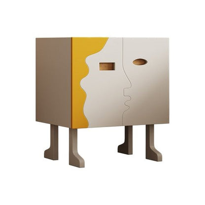 Art Deco Faces Kissing Nightstand Side Table