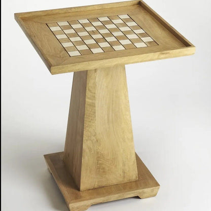Chess Game Table, Natural Mango Wood