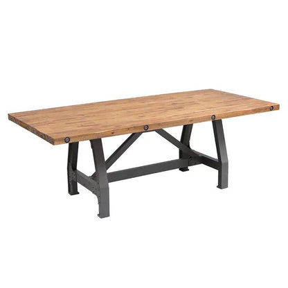 designer acacia wood industrial dining table
