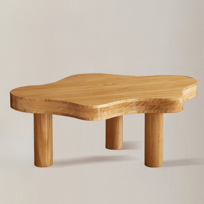 Curved Wave Wood Coffee Table, Nordic Style