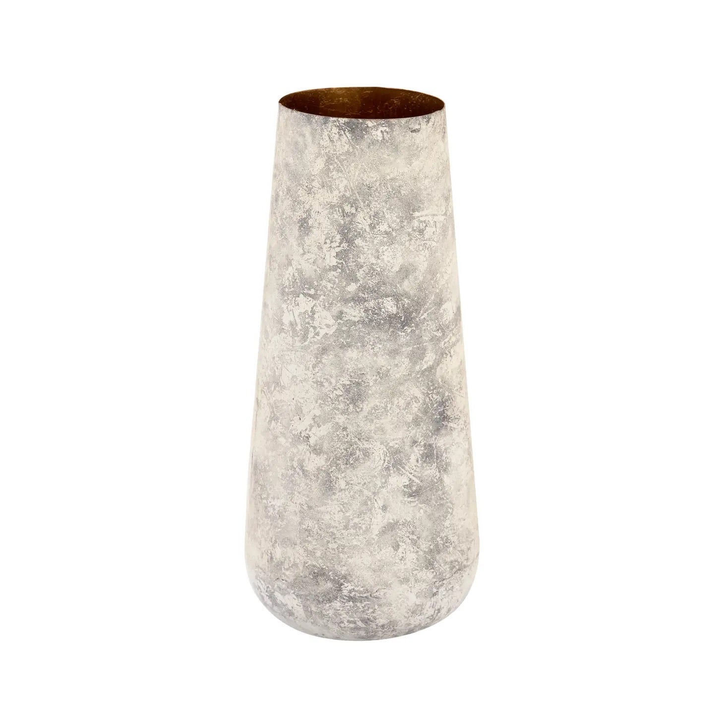 Delmont Decorative White Vase, Metal (Set of 2)