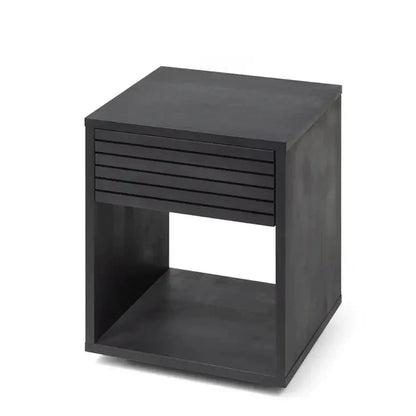 Emma Wood Nightstand with Drawer, Black