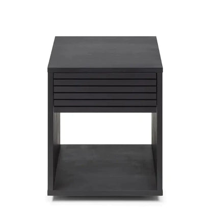 Emma Wood Nightstand with Drawer, Black
