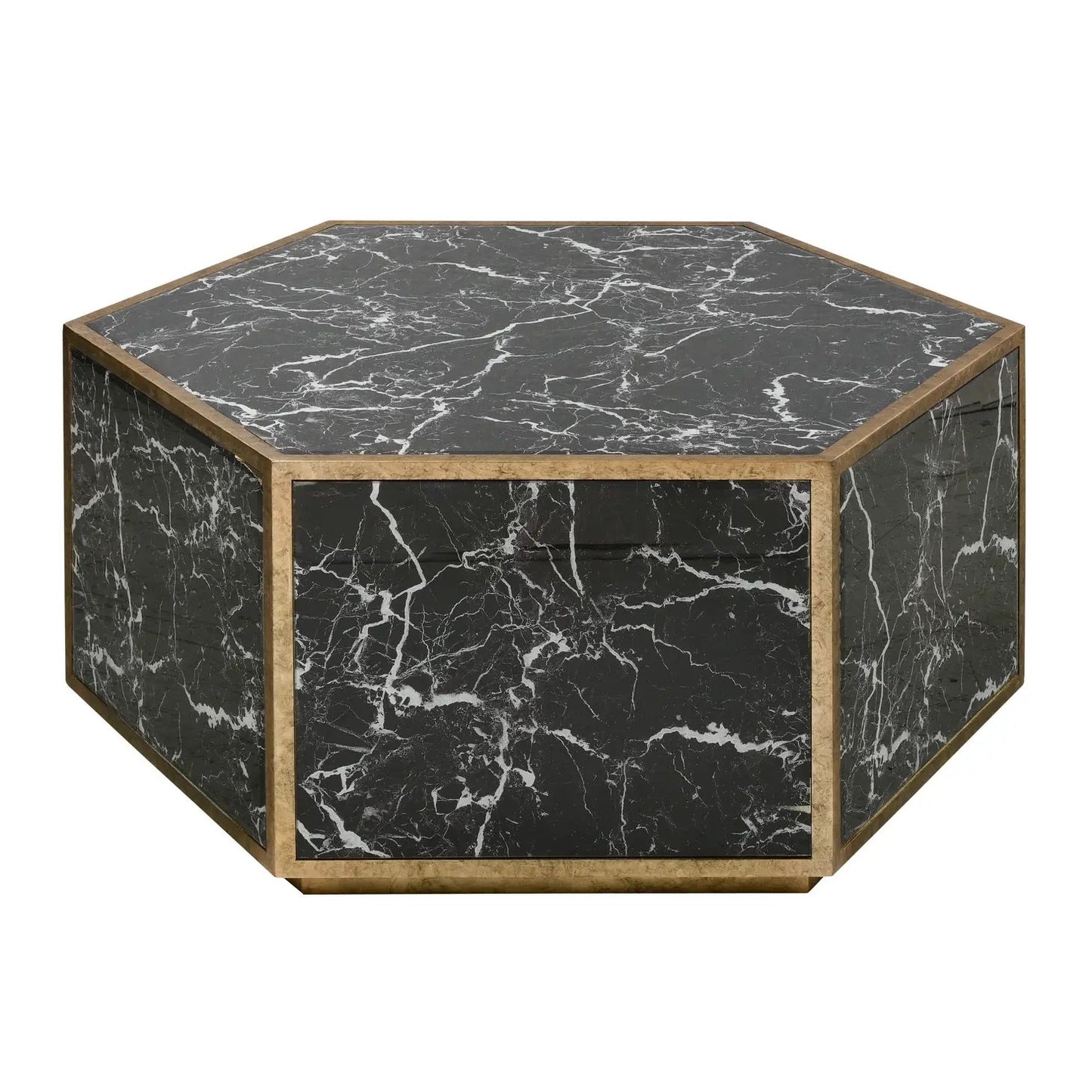 Hampton Hexagonal Black Marble Coffee Table