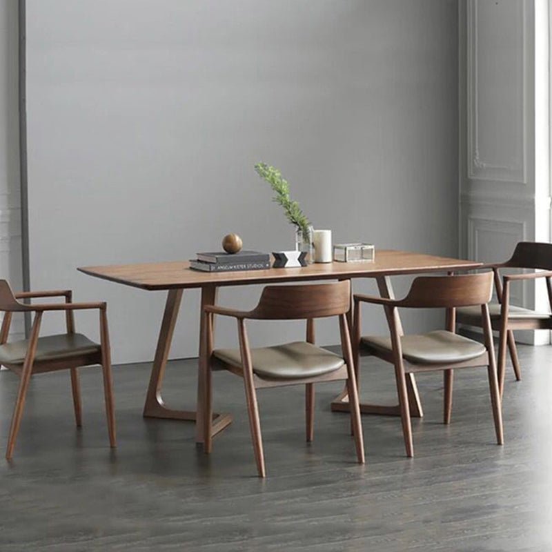 Jade Solid Wood Nordic Dining Table, Rectangle - Scandanavian minimalist style hans wegner wishbone v base continuous 