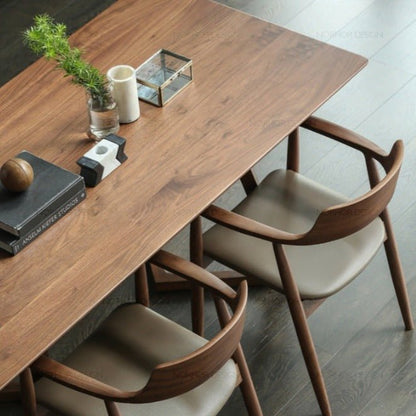 Jade Solid Wood Nordic Dining Table, Rectangle - Scandanavian minimalist style hans wegner wishbone v base continuous 