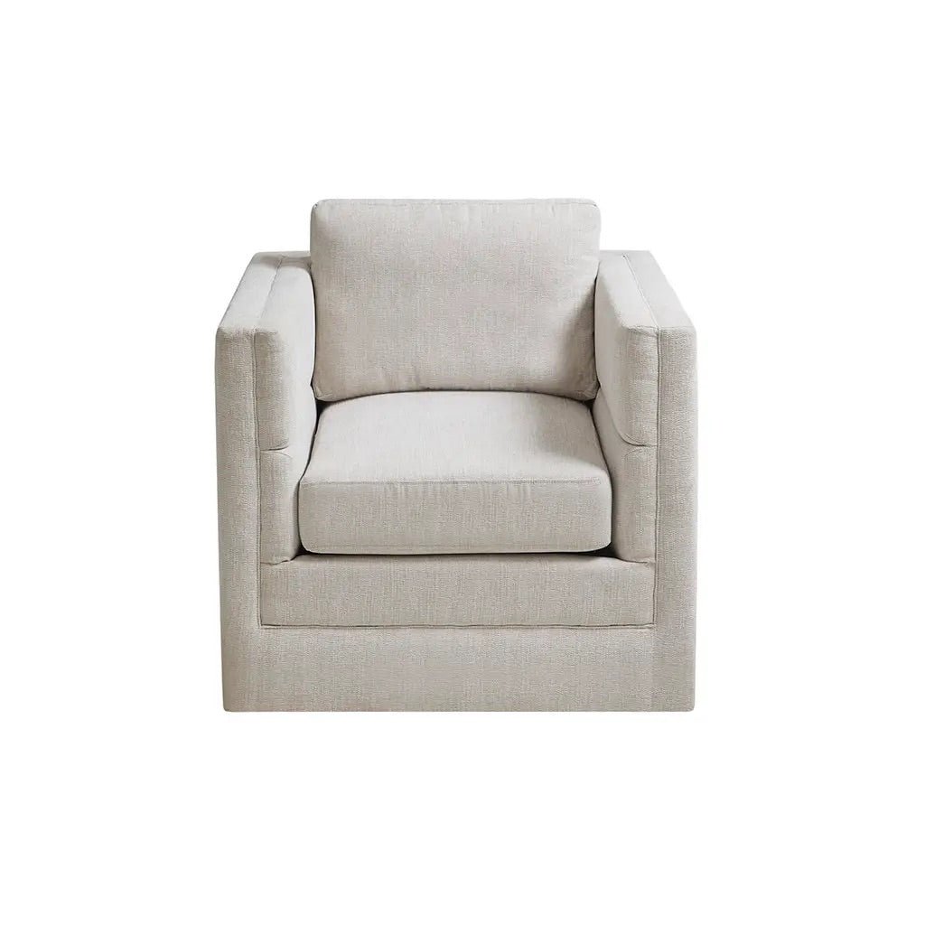 Modern Sleek Swivel Accent Chair Sofa, Ivory kids room contemporary modern nursery box chair