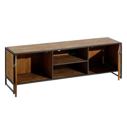 Moore Black/Brown TV Media Console with Storage