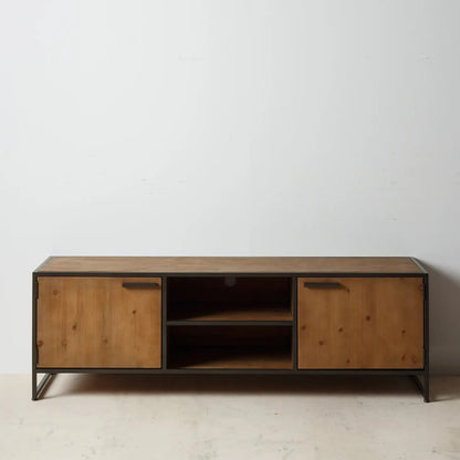 Moore Black/Brown TV Media Console with Storage