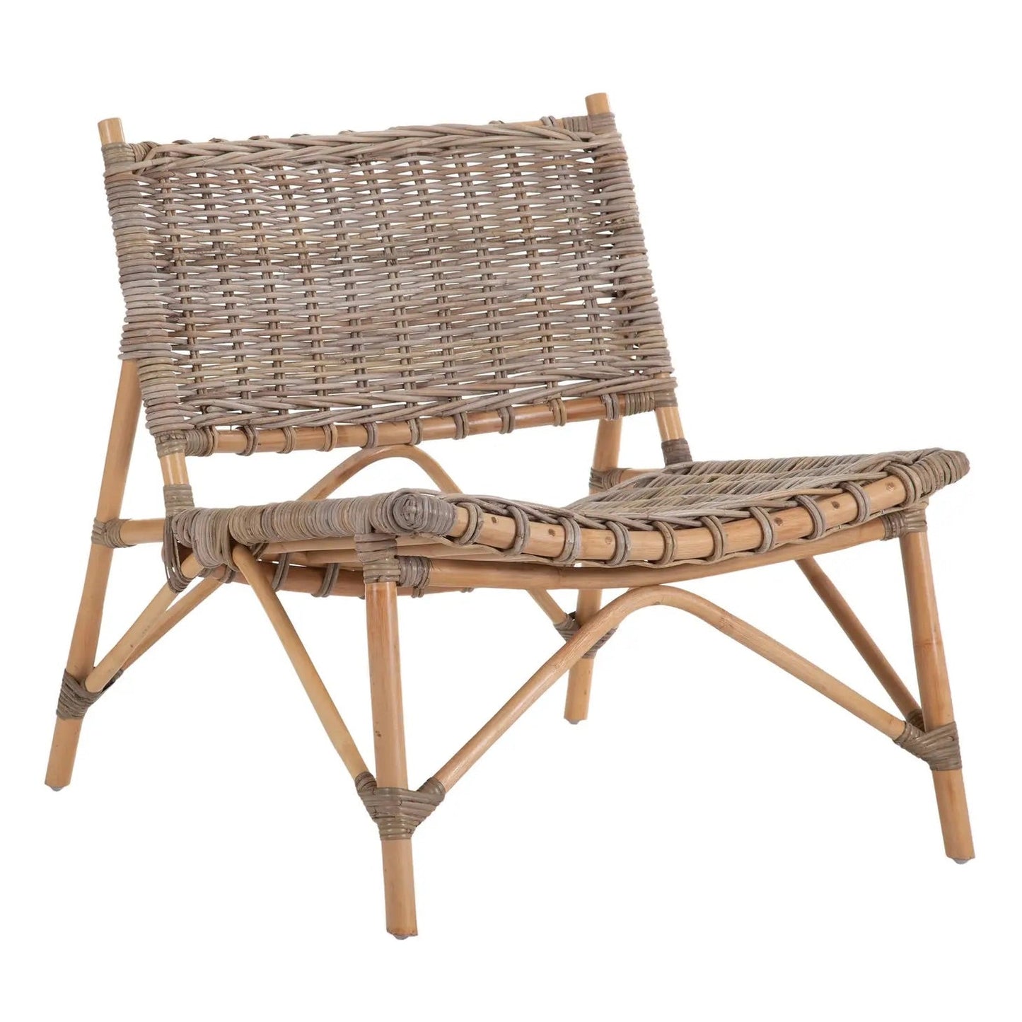 Natural Woven Rattan Lounge Accent Chair Boho chic farmhouse designer luxury wide