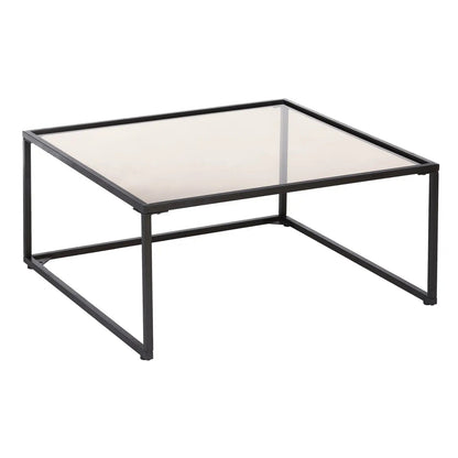 Nested Wood and Glass Square Coffee Tables