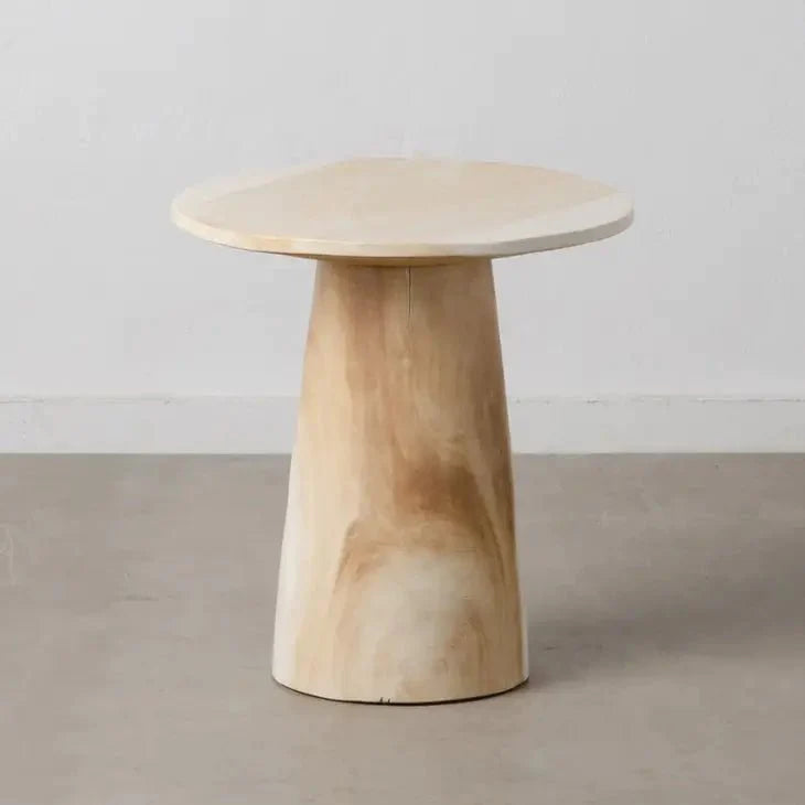 Organic Suar Wood Chunky End Table, Natural Finish