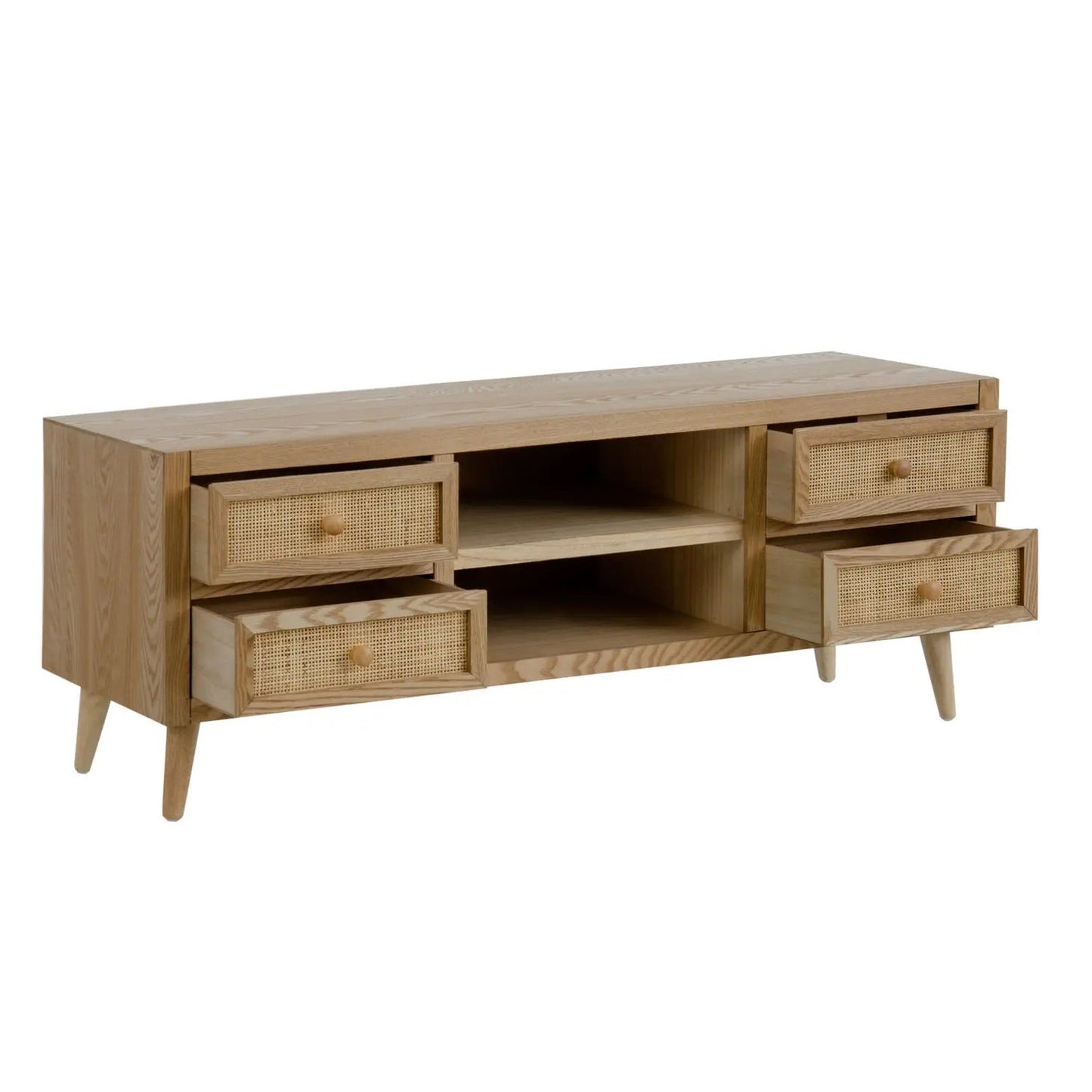 Rattan TV Media Console with Storage