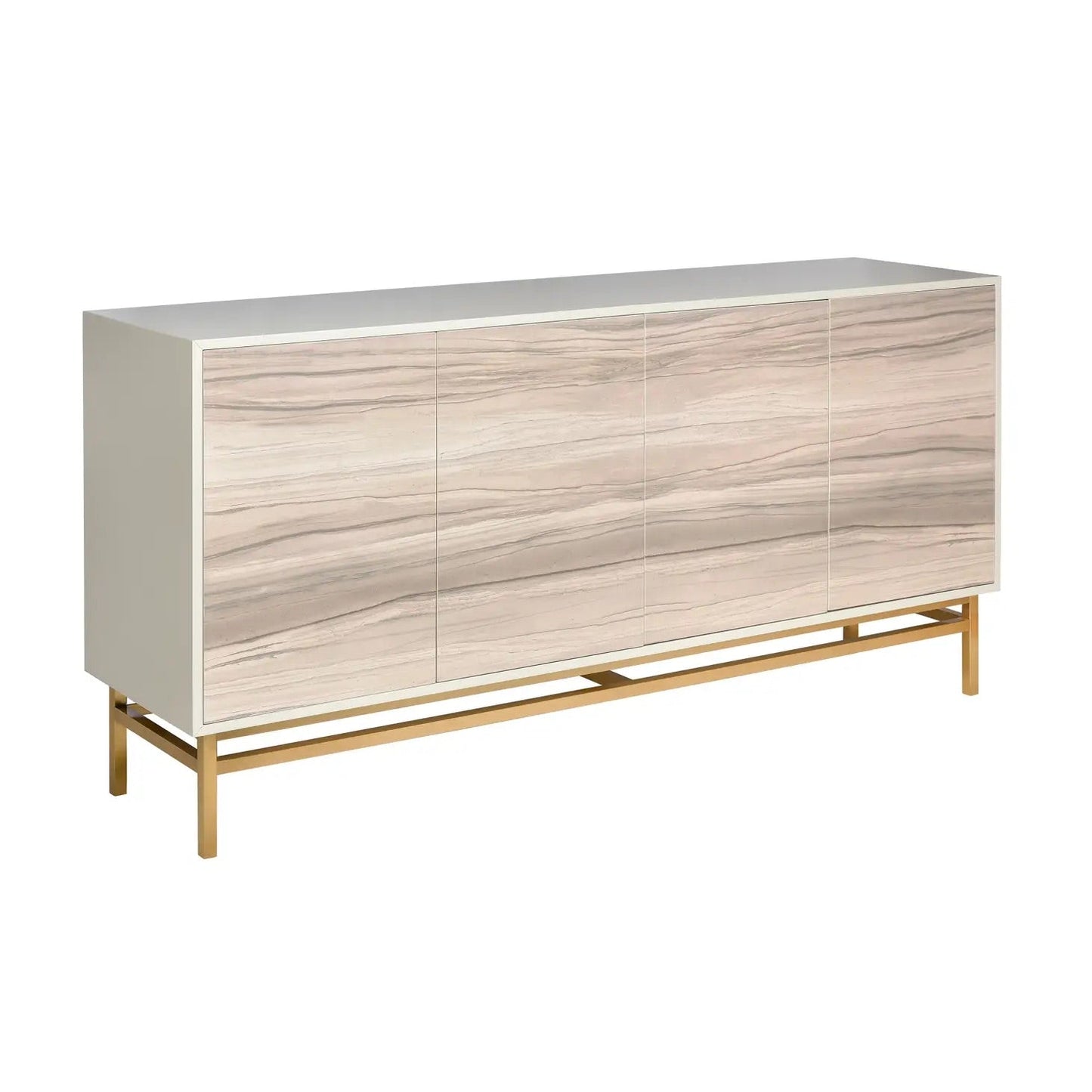 Reynolds 72" Wide 4-Door Wood Credenza luxury console cabinet storage media high end luxe designer