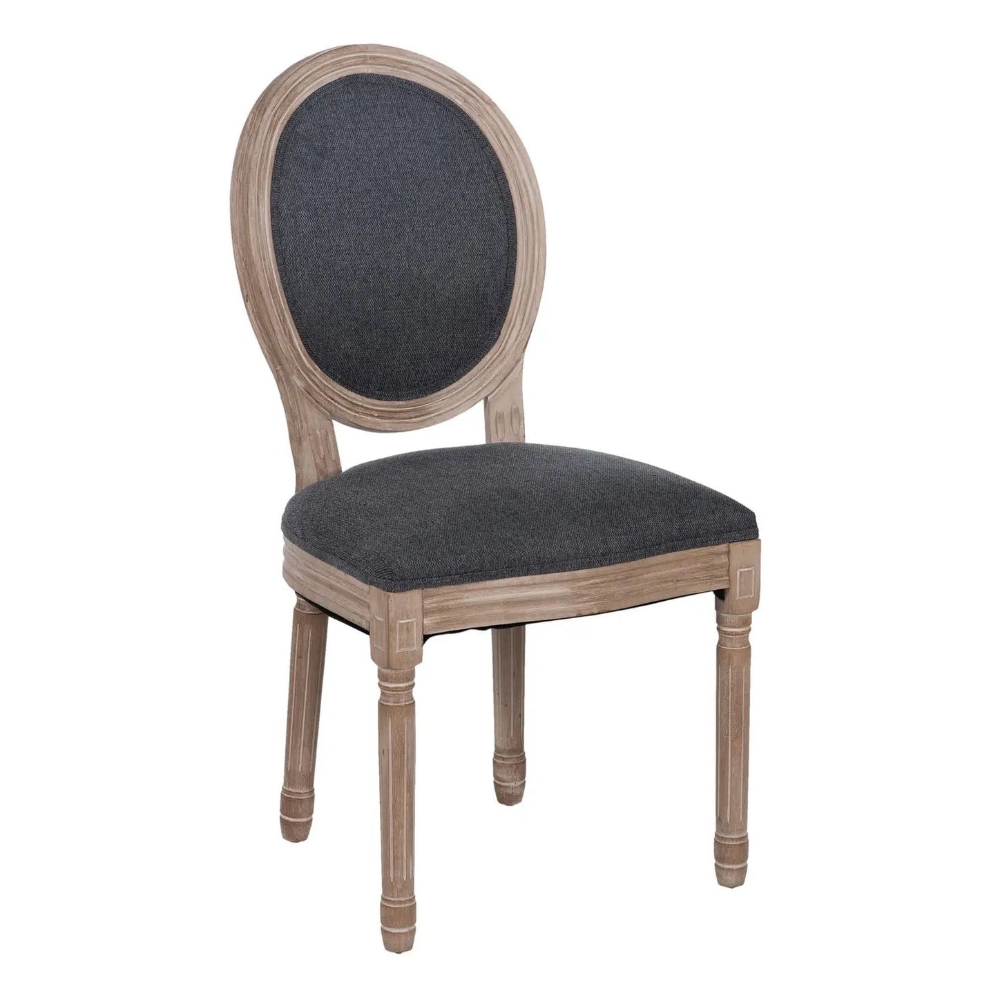Round/Oval Medallion Chair, Beige/Charcoal (S/2)