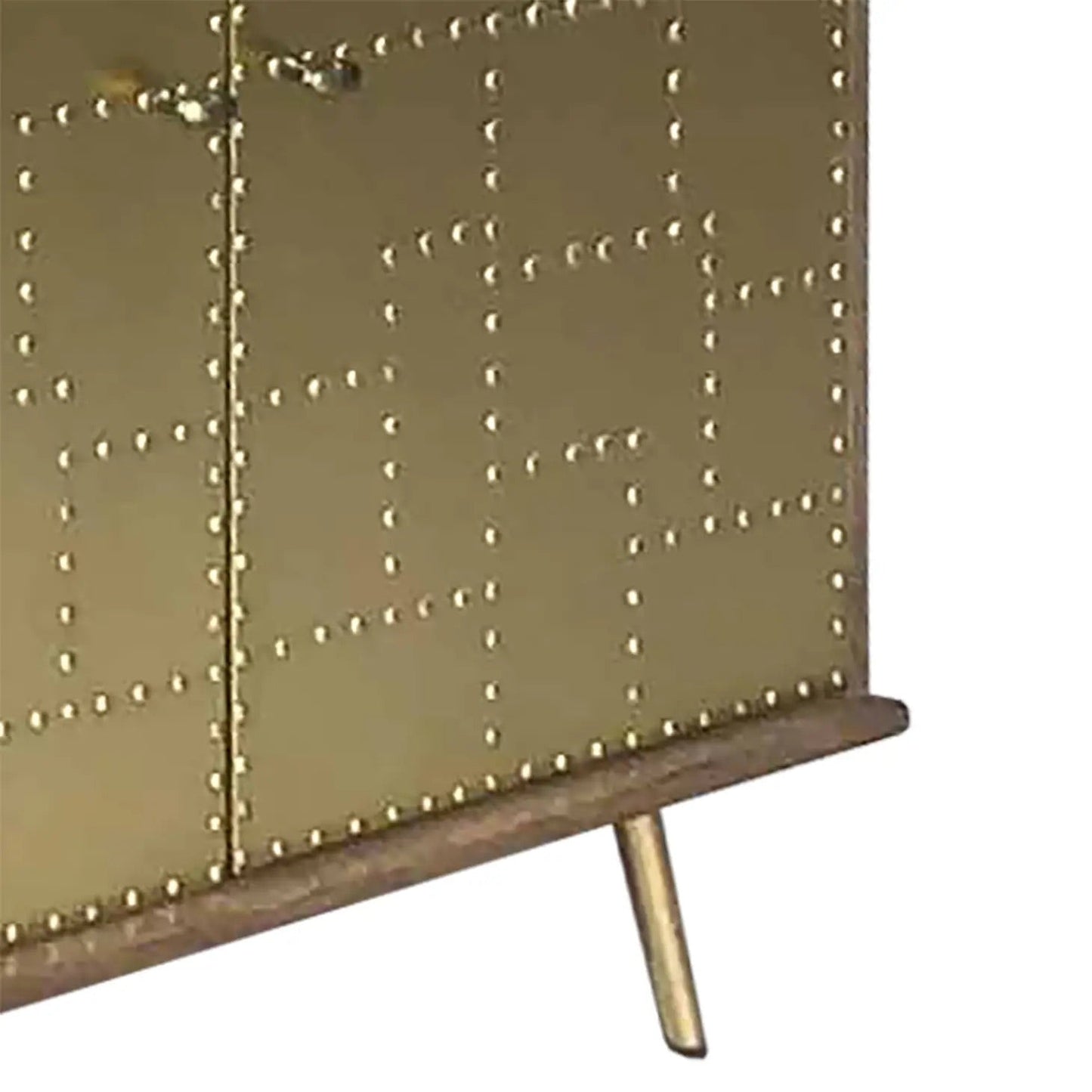 Sender Gold Storage Credenza, Raised Geometric Design