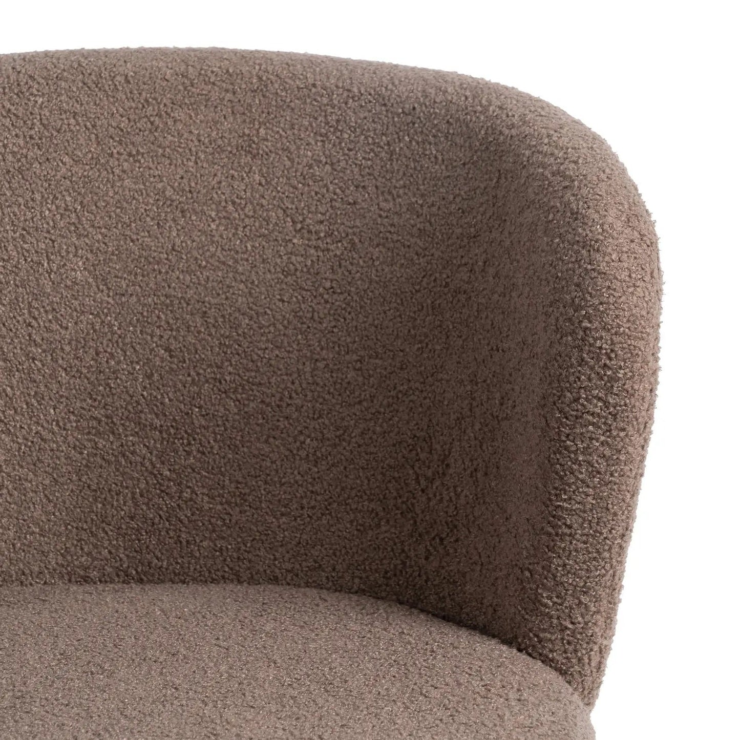 Soft Boucle Dining Armchair, White/Brown (S/2)