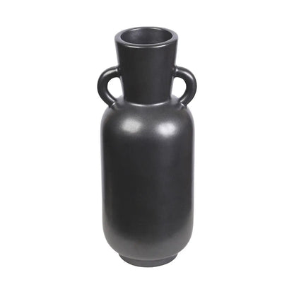 Talus Ceramic Vase, White & Black