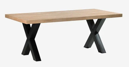 The Essential Dining Table, 6 person, Oak Wood, X-Base