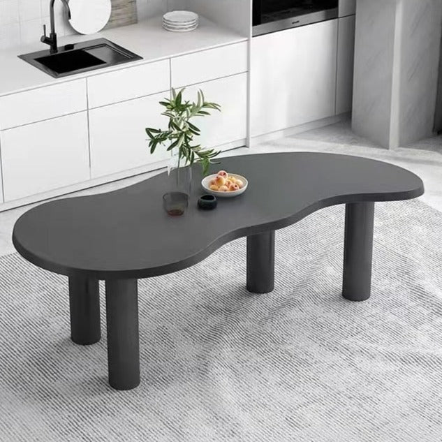 The Irregular Curved Table, Black - Dining/Desk mixed-use